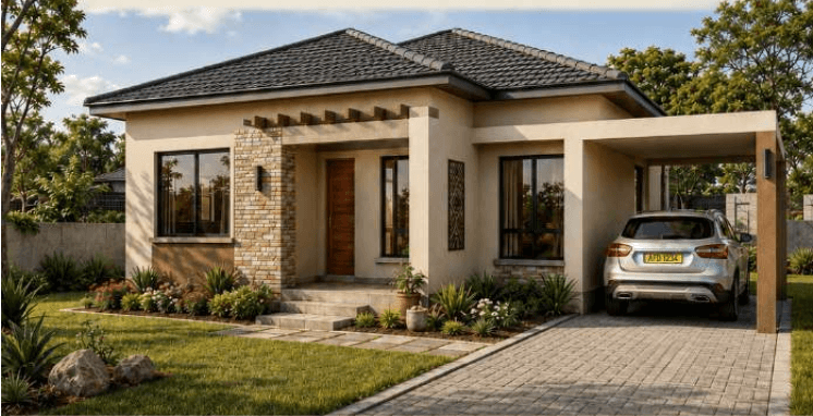Bletchingley Gateway compact courtyard home concept visual.