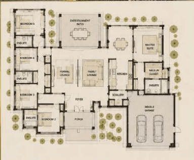 Grand Executive Villa source concept sheet including floor plan