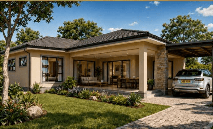 Garden L-Shape Residence Bletchingley Gateway home concept visual