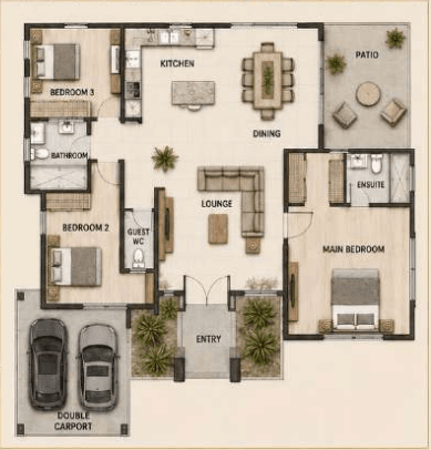 Premium Corner Villa source concept sheet including floor plan