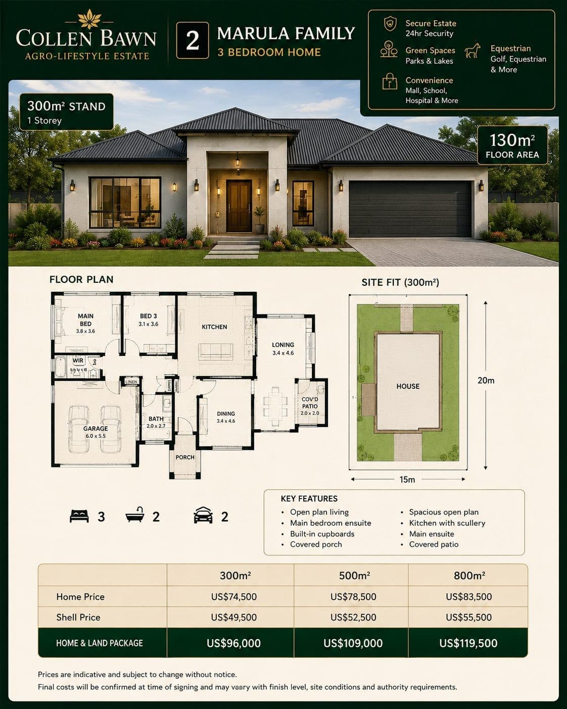 Marula Family Colleen Bawn home concept visual from the buyer pamphlet