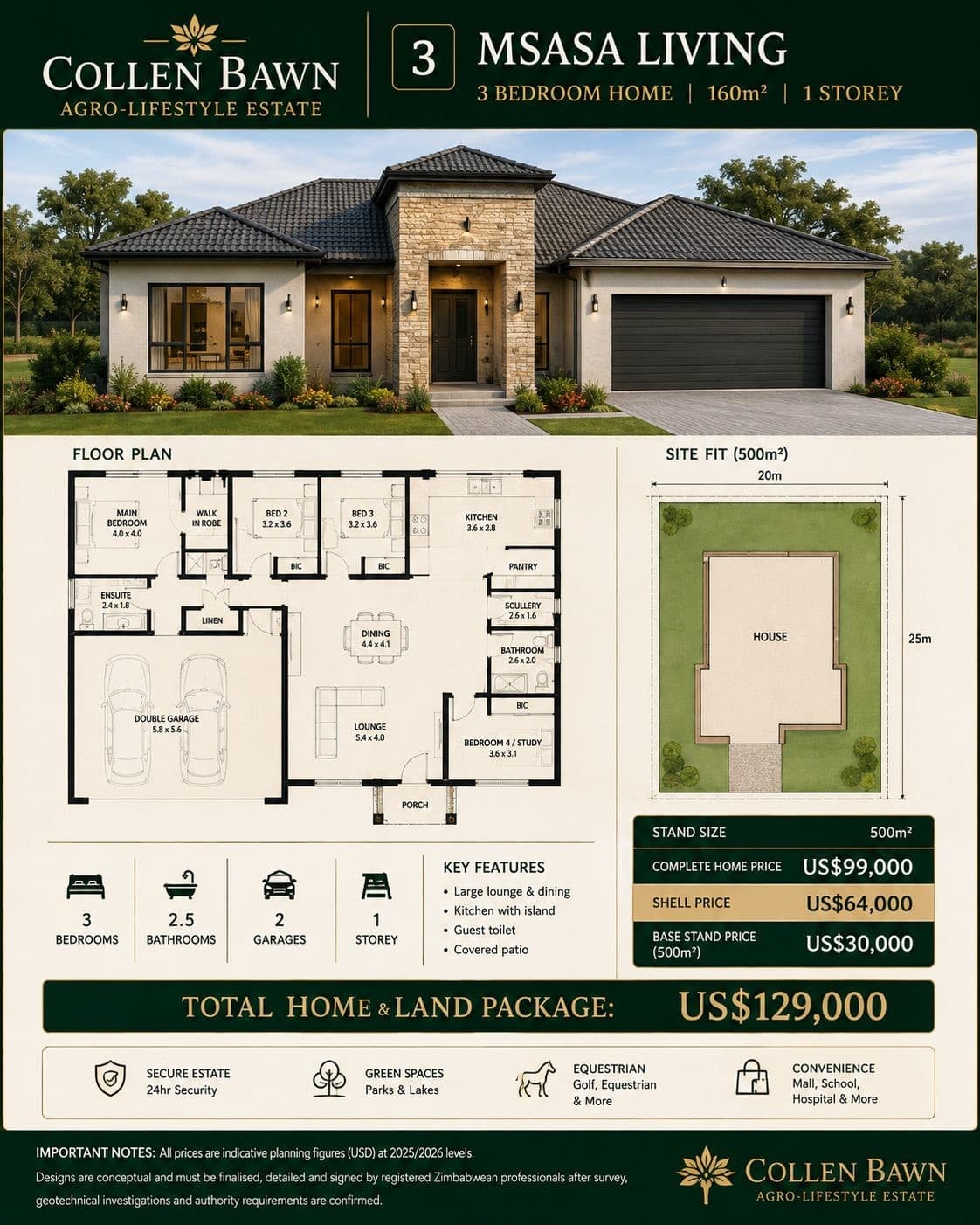 Msasa Living Colleen Bawn home concept visual from the buyer pamphlet