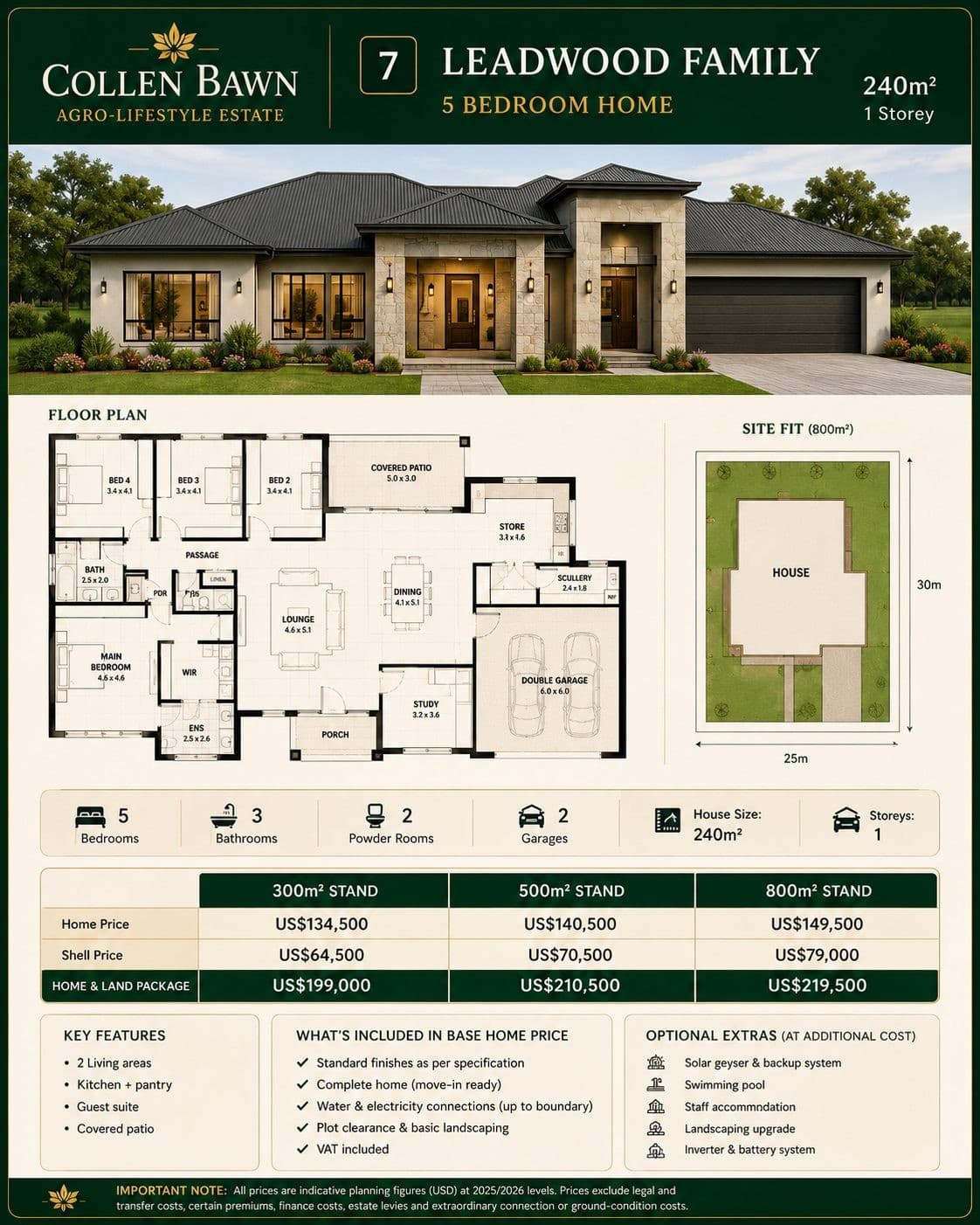 Leadwood Family Colleen Bawn home concept visual from the buyer pamphlet