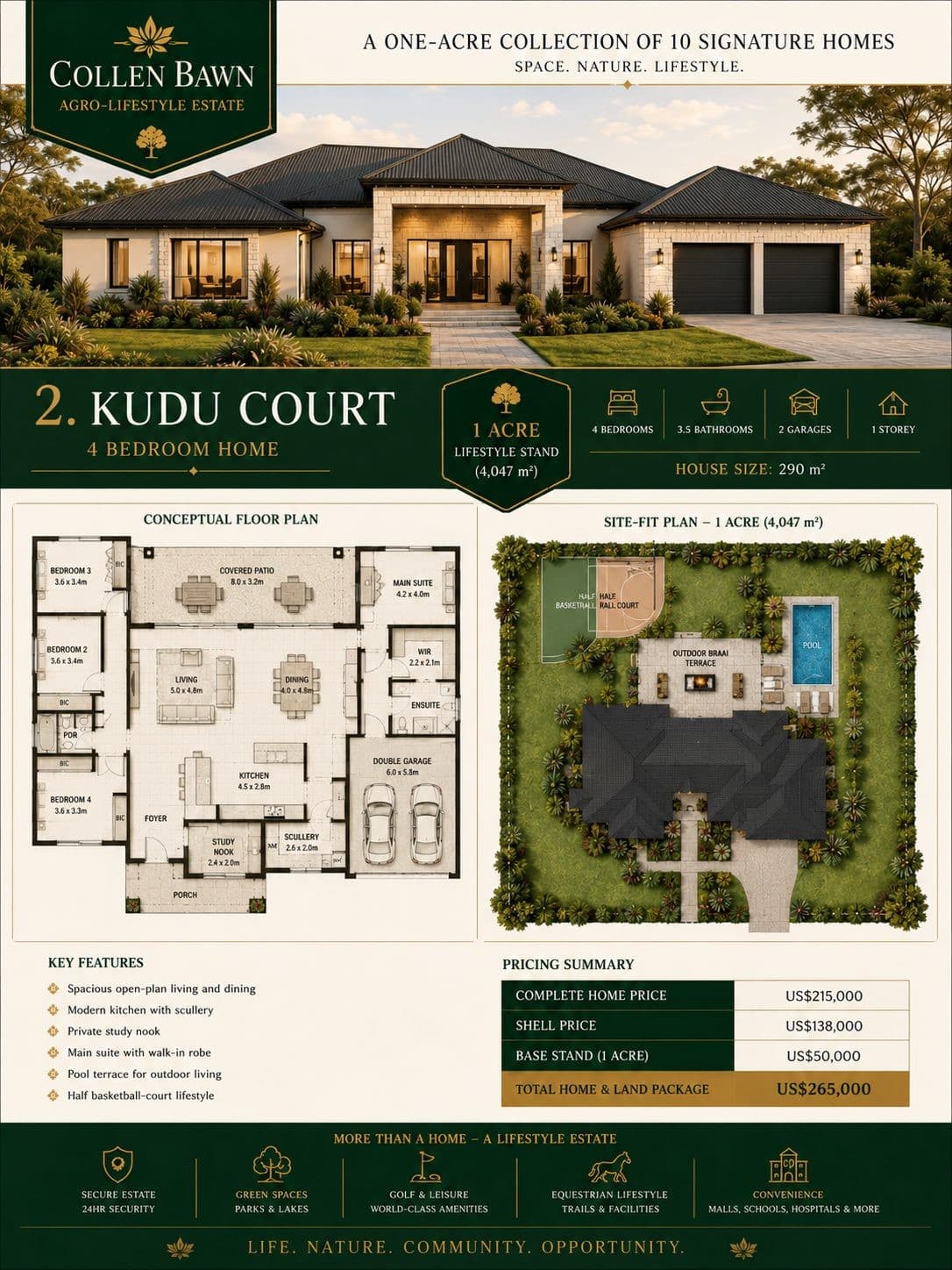 Kudu Court Colleen Bawn home concept visual from the buyer pamphlet