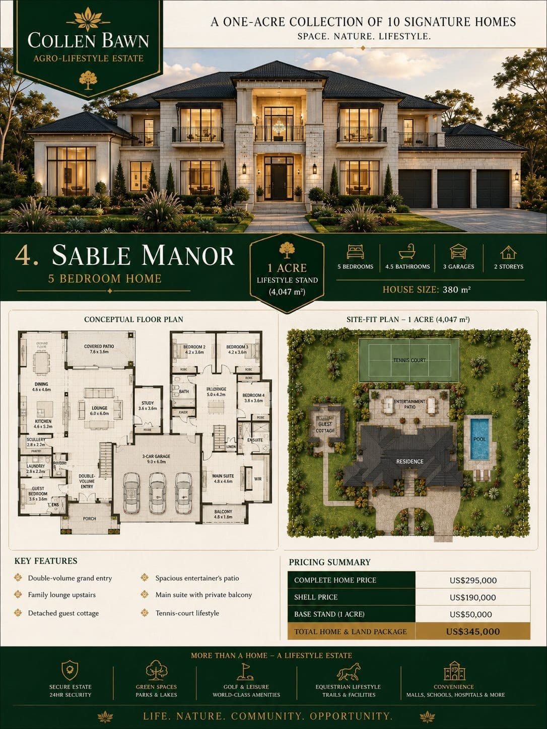 Sable Manor Colleen Bawn home concept visual from the buyer pamphlet