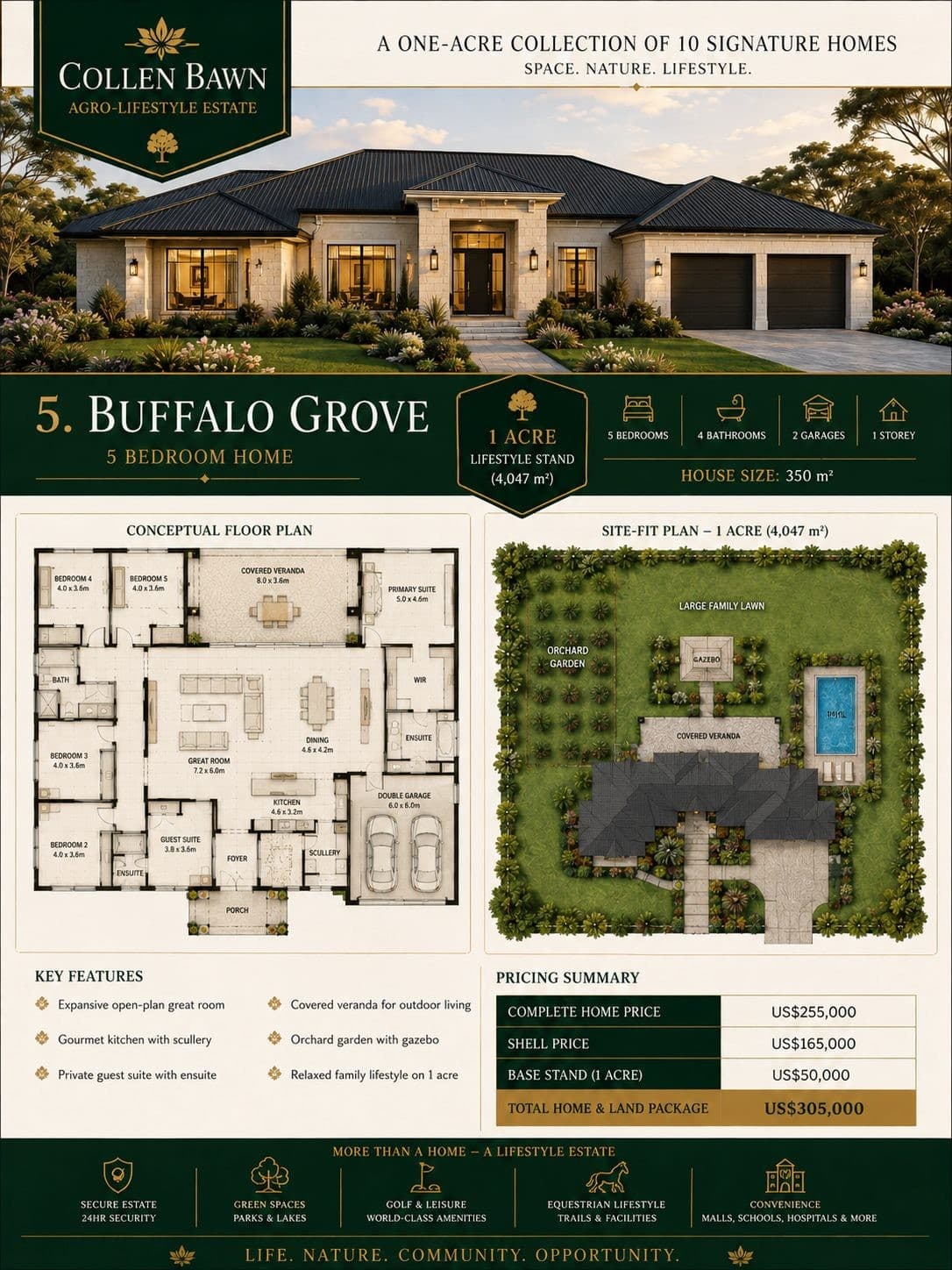 Buffalo Grove Colleen Bawn home concept visual from the buyer pamphlet