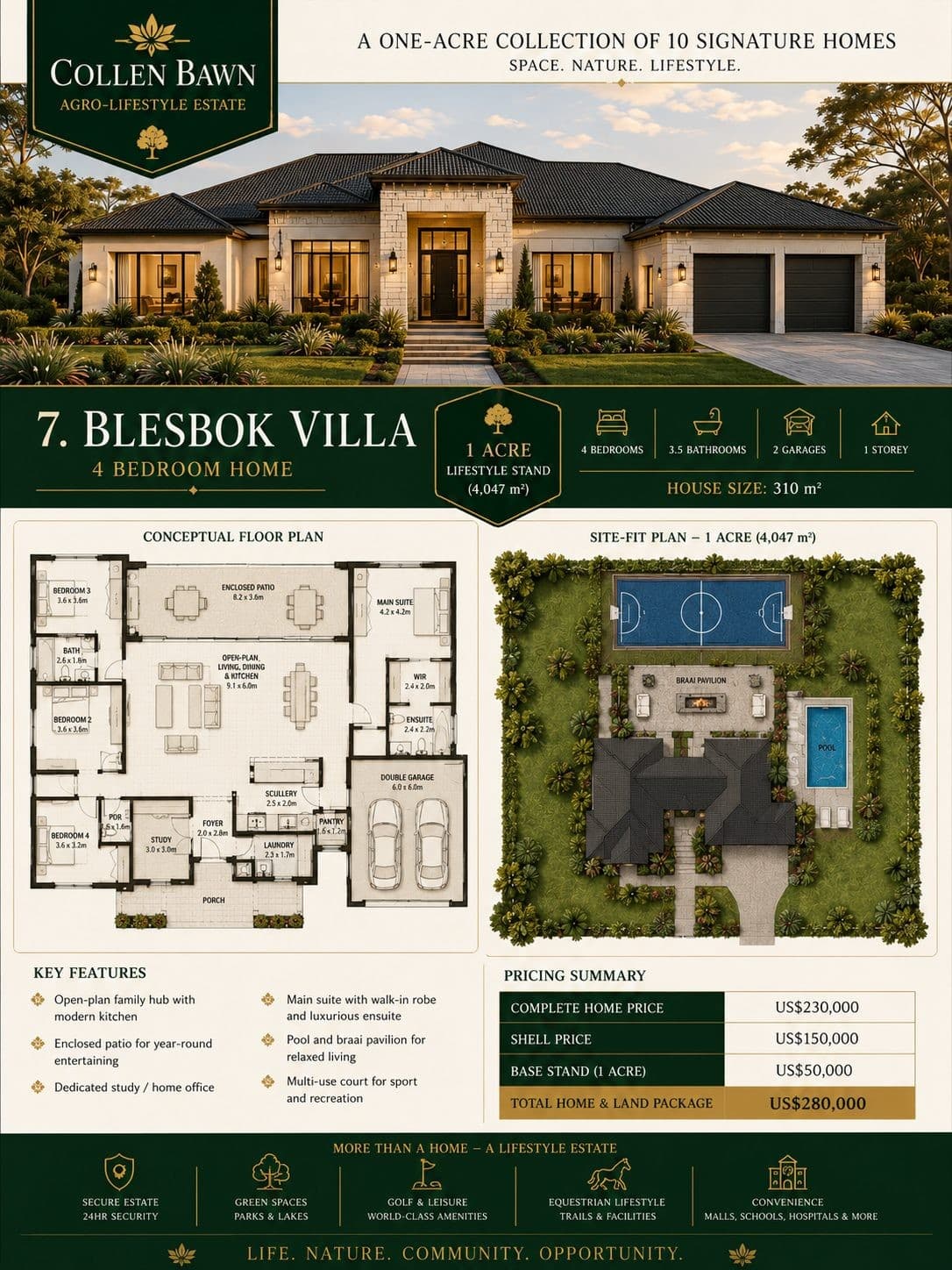 Blesbok Villa Colleen Bawn home concept visual from the buyer pamphlet