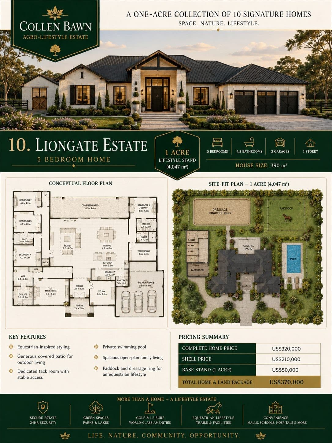 Liongate Estate Colleen Bawn home concept visual from the buyer pamphlet
