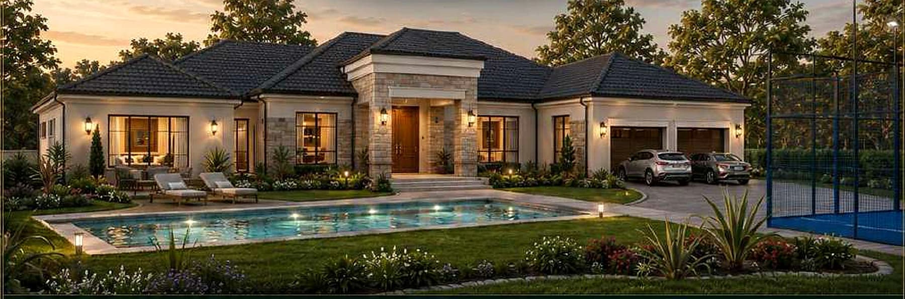 Executive Courtyard Home architectural concept visual