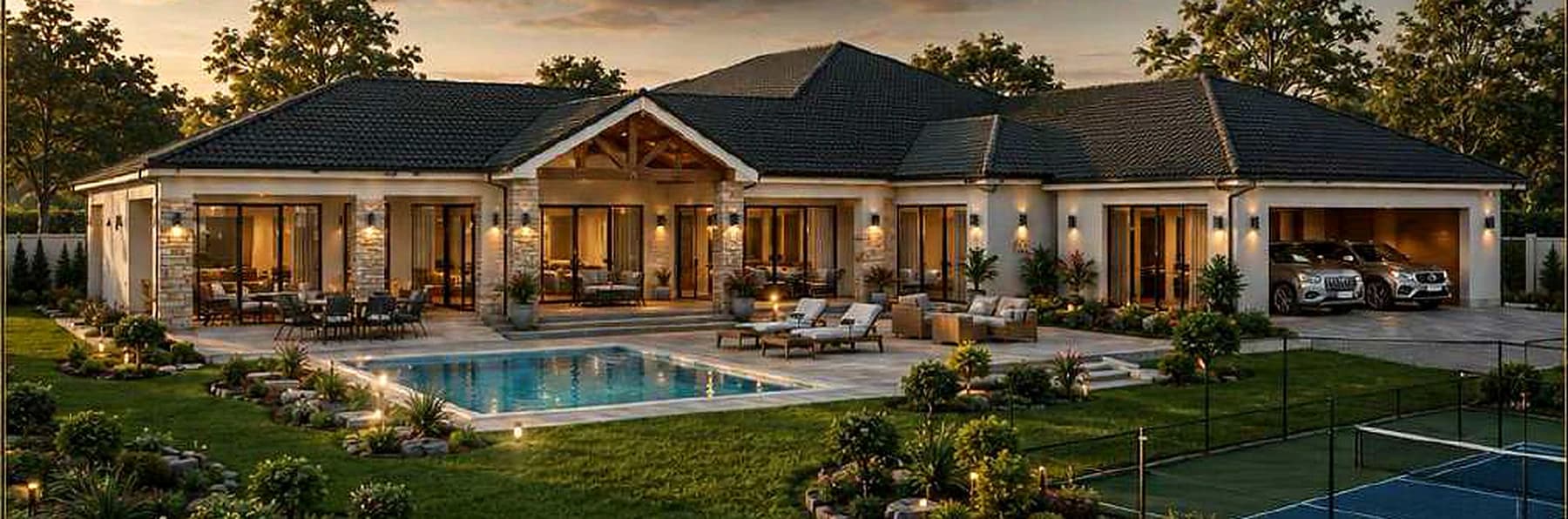 Courtyard Family Villa architectural concept visual