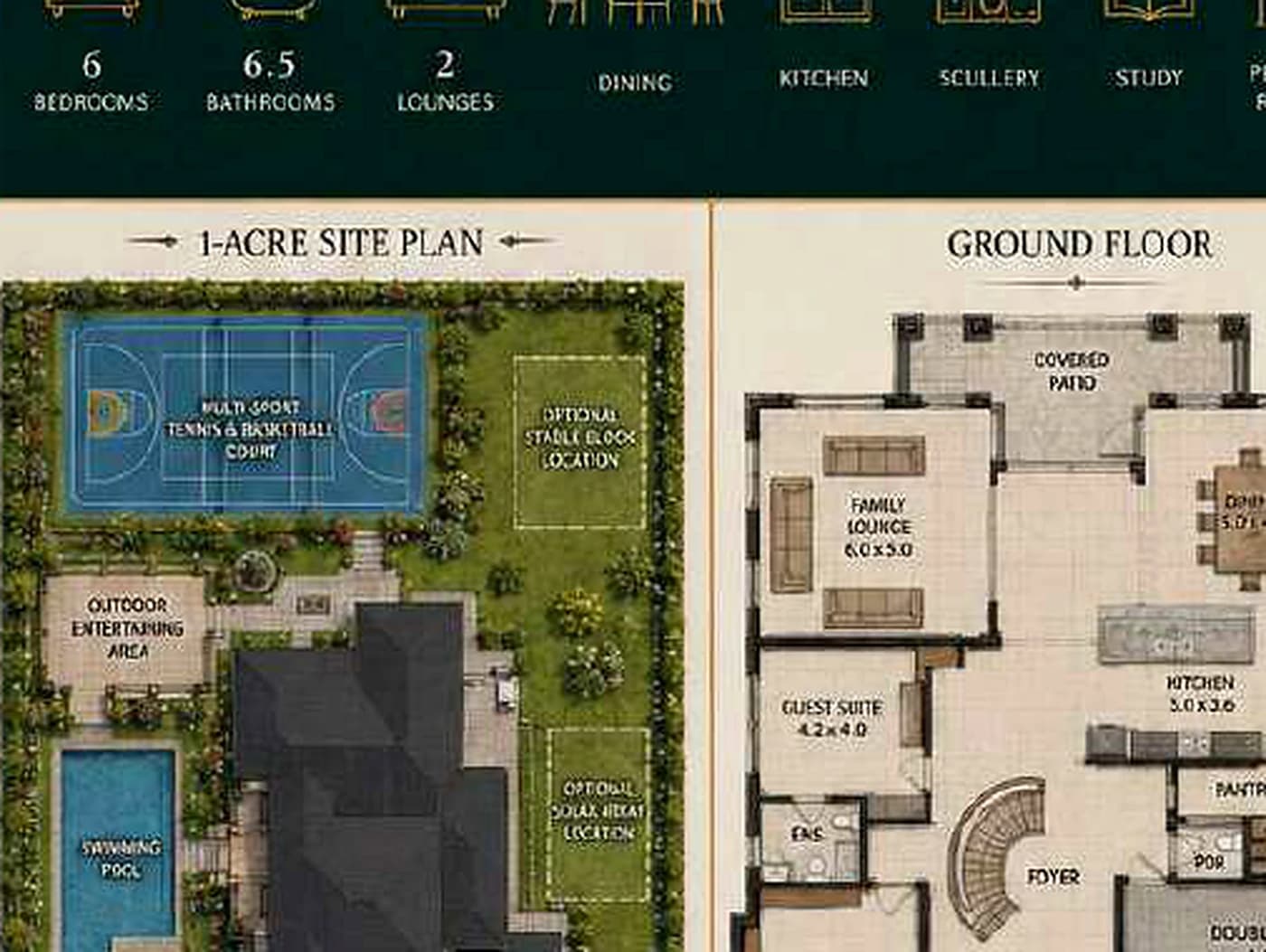 Oakridge Signature Villa indicative one-acre site plan