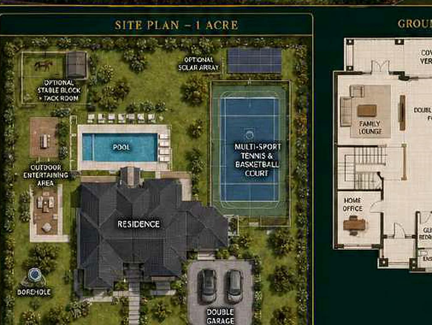 Orchard Double-Height Villa indicative one-acre site plan