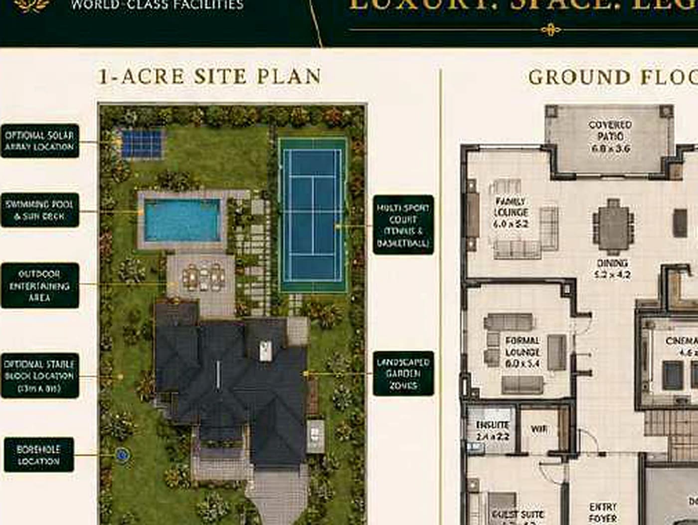 Lakeside Terraced Manor indicative one-acre site plan