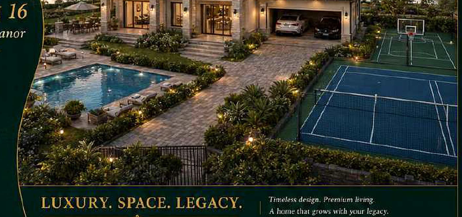 Lakeside Terraced Manor architectural concept visual
