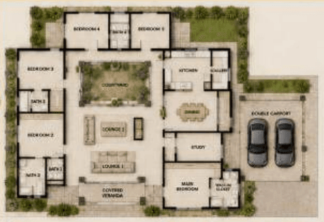Courtyard Heritage Home source concept floor plan