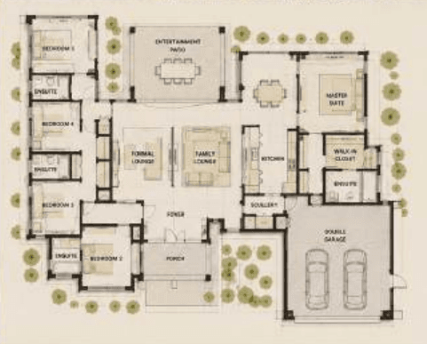 Split-Wing Signature Estate source concept floor plan
