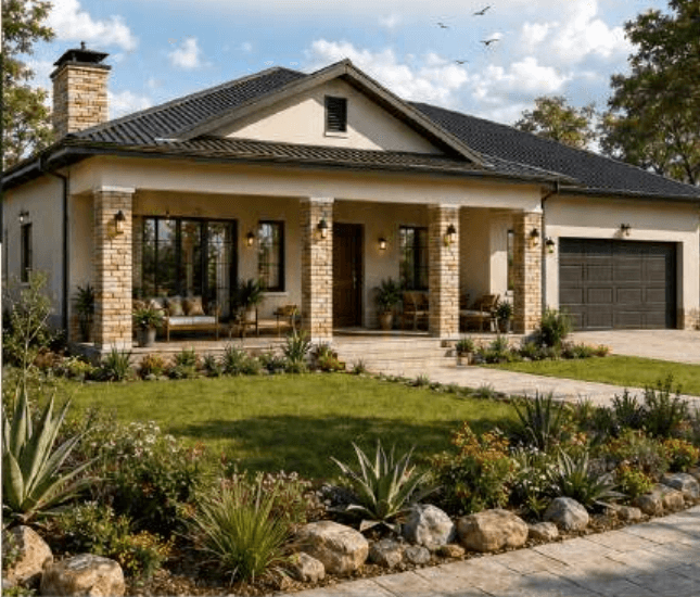 Garden L-Shape Residence Mshagashe Gateway home concept visual