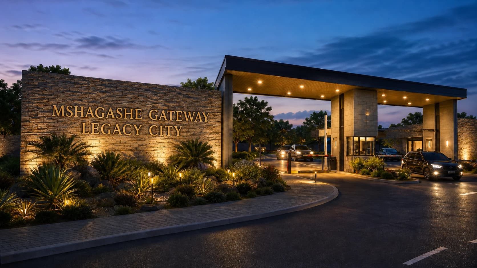 Mshagashe Gateway entrance concept with the gateway identity visible.